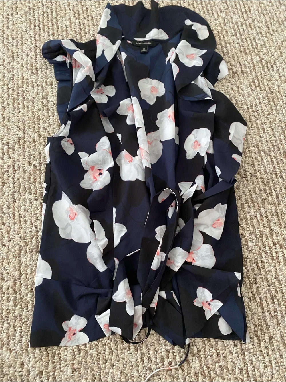 Banana Republic Navy Blue Floral Print Top